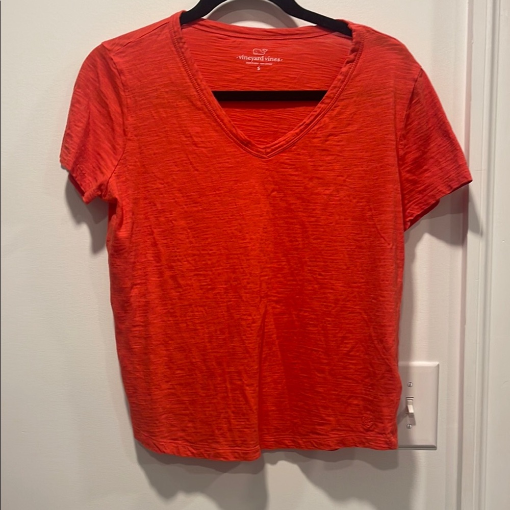 Vineyard Vines Orange V-Neck Tee